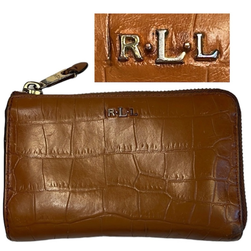 VTG Lauren Ralph Lauren leather wallet 2-sided zip expandable